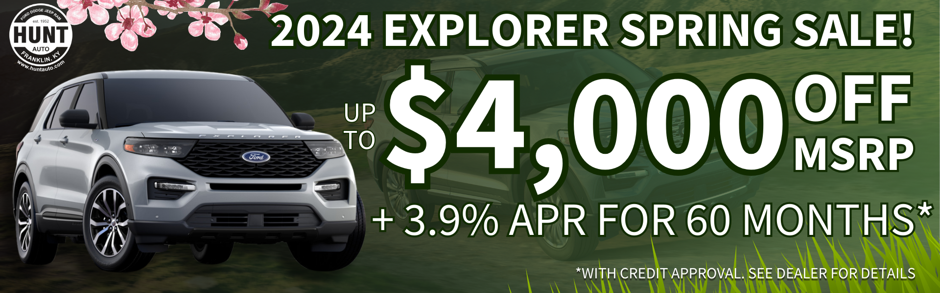 New 2024 Ford Explorers up $4,000 OFF and 3.9% for 60 Months