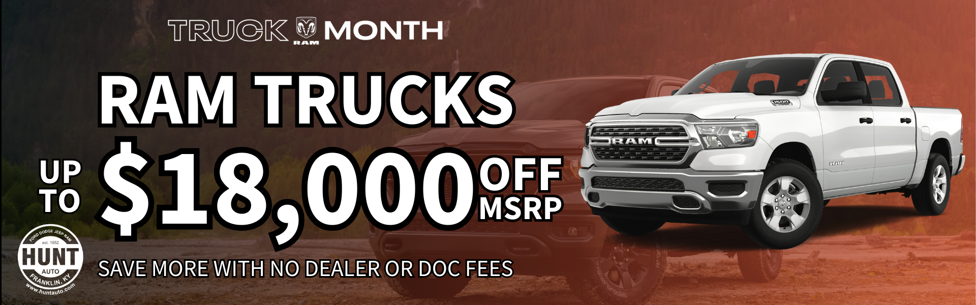 Save more with up to $15,000 OFF MSRP on Ram Trucks