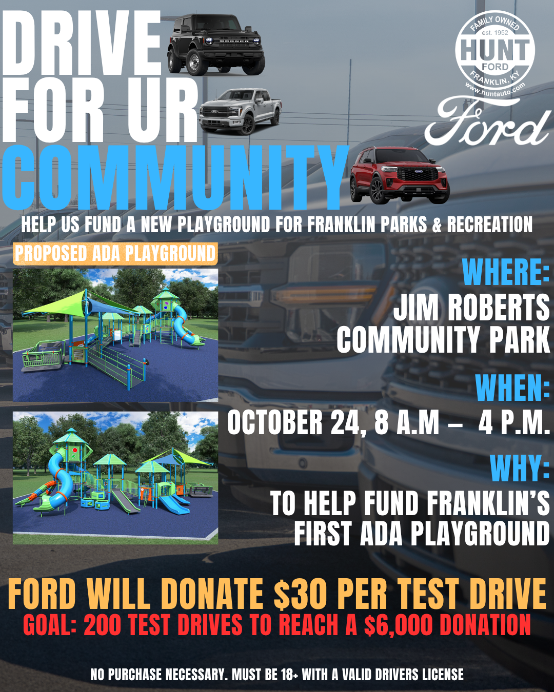 Drive for Our Community: Help Fund Franklin’s First ADA Playground