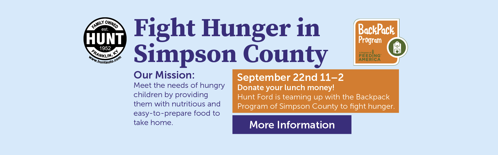 Graphic for Donate Your Lunch Money Event. Fight Hunger in Simpson County.