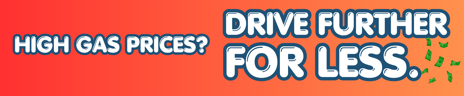 Hunt Auto Gas Savings Graphic "High Gas Prices - Drive Further For Less"